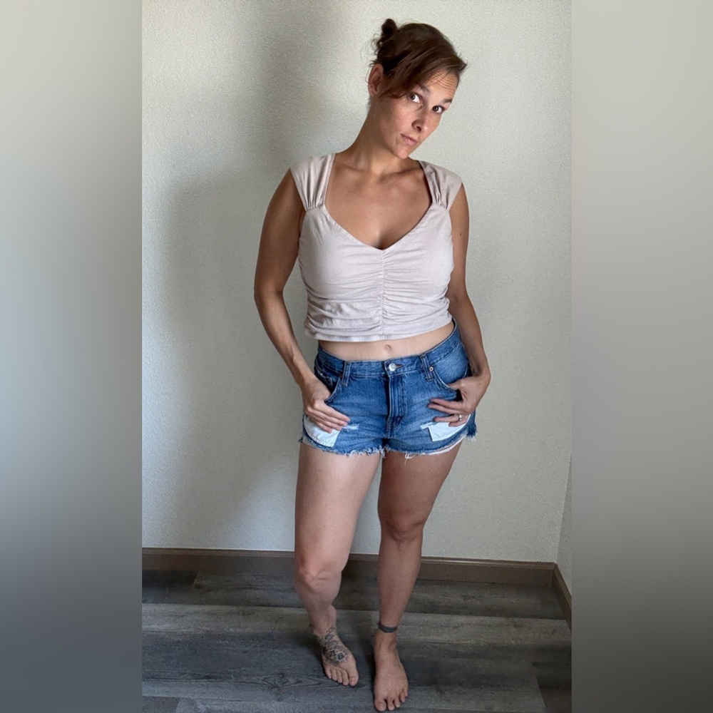 Aeropostale Vintage High Rise Shorty Distressed Shorts 12 Festival Boho